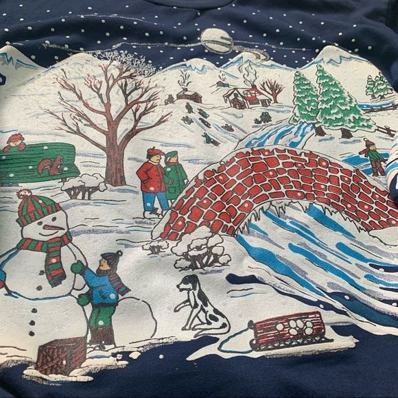 Intimate Details Intimes Christmas Scene Sweater Size 14/16 - Picture 8 of 8